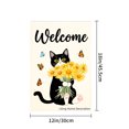 thumbnail image 4 of Welcome Cat With Daisies And Butterflies Garden Flag For Home Outdoor Garden Yard Decor 12x18 Inch, 4 of 5