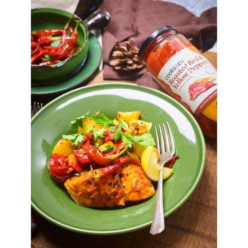 Cooks & Co Roasted Red & Yellow Peppers 460g, British Import (Pack of 3)