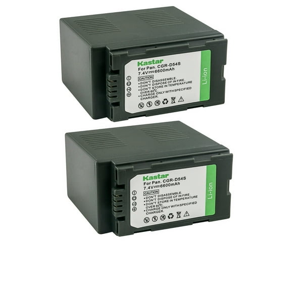 Kastar 2-Pack CGR-D54 Battery Replacement for Panasonic AG-HVX201, NV-DS29 NV-DS29EG, NV-DS30 NV-DS30A NV-DS30EG, NV-DS50 NV-DS50A, NV-GX7 NV-GX7K, NV-MX5, NV-MX350 NV-MX350A NV-MX350B Camera