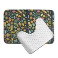 thumbnail image 6 of Honeii Colorful Hippie Pattern Bathroom Anti-Skid Pad Bathroom Mat Vintage Seamless Pattern Not-Slip Toilet Rug Set, 6 of 6