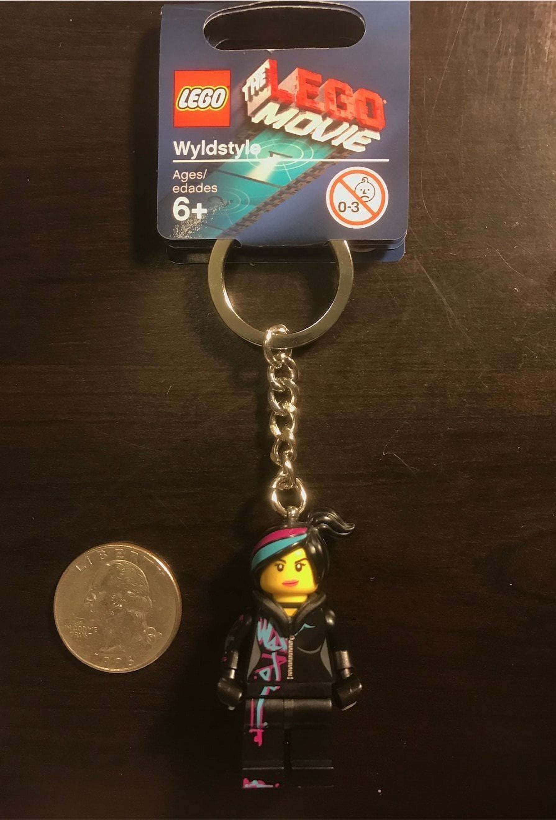 LEGO Wyldstyle Keychain, Minifigure with Metal Ring and Chain