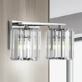 thumbnail image 5 of JONATHAN Y Coco Prism Vintage 13.5" 2-Light Metal/Glass Classic Glam LED Vanity Light, Chrome, 5 of 8