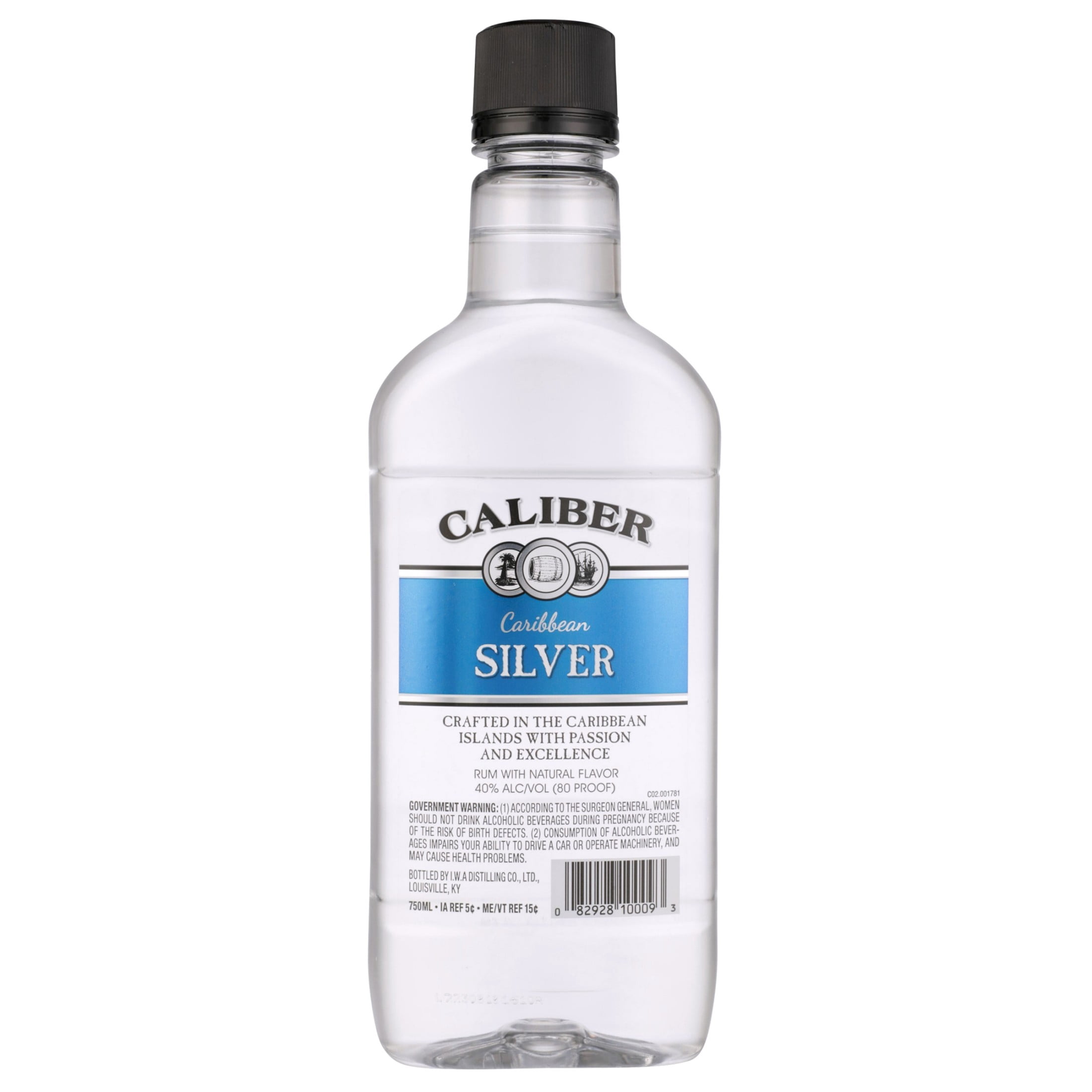 Caliber Caribbean Silver Rum, 750ml Bottle, 80 Proof