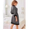 thumbnail image 5 of Ekouaer Robes for Women Knee Length Bathrobe Lightweight Kimono Robe 3/4 Sleeve Sleepwear with Pockets, 5 of 6