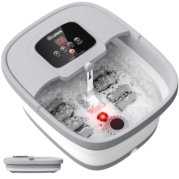 Spa para pies HOSPAN plegable con calor, burbujas, luz roja y más