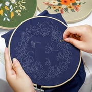 Celectigo Embroidery Kit for Beginners — 4Pack Floral Cross Stitch Kits with 27Pcs Sewing Set of Hoops, Threads, Needles