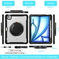 thumbnail image 3 of XYX For iPad Air 11 inch Case (2025 M3/2024 M2), 360 Rotating Hand Grip, Shoulder Strap, Heavy Duty Drop Protection, Transparent, 3 of 7