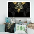 thumbnail image 3 of Designart 'Gold and Black Tropical Leaves IV' Modern Framed Art Print, 3 of 4