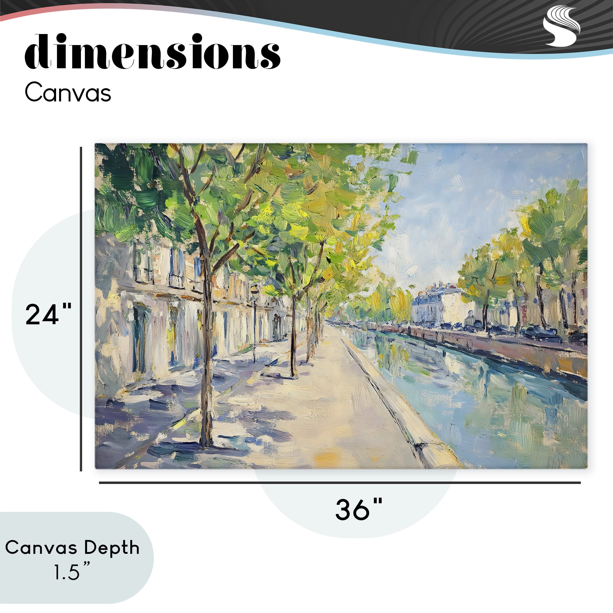 Stupell Industries Montrouge Canal Promenade Canvas Wall Art, design by Creative Studio