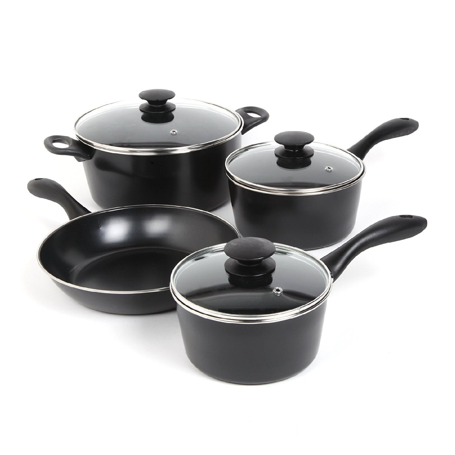 7pcs Cookware Set Pan Pot Non Stick Saucepans Frying Pan Cookware Set Glass Lid 