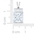 thumbnail image 2 of 925 Sterling Silver Womens Princess-cut Round Cubic Zirconia Fashion Charm Pendant Necklace 17.8x8.2mm Wide Pendant for, 2 of 2