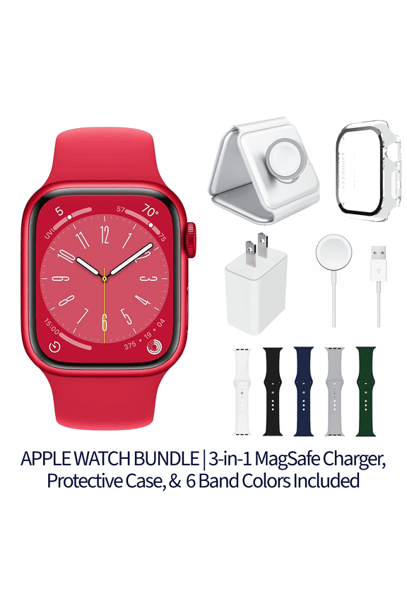 Restored Apple Watch Series 8 GPS Smart Watch, 41mm, Red