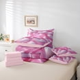 thumbnail image 4 of Erosebridal Ensemble de Lit Cœurs Roses Rêveurs Taille Simple, Ensemble de Lit Girly Rose, Motif Imprimé 3D Décoration de Chambre, Réversible 7 Pcs, 4 of 5