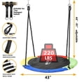 thumbnail image 3 of Hishine 43" 700LBS Saucer Tree Swing for Kids, Waterproof Flying Saucer Swing with A Swivel, Hanging Straps, Adjustable Ropes, Round Mat Spinner Swing for indoor/playground swing set,Rainbow, 3 of 6