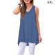 thumbnail image 2 of Minnieouse Camiseta sin mangas para mujer Camiseta sin mangas con cuello en V Blusa con cuello en V Chaleco de color sólido Vestidos Azul claro XXL Minnieouse AP003123-25, 2 of 6