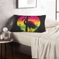 thumbnail image 7 of Binfone Flamingo And Palm Trees At Sunset Standard Size Pillowcase, Long Staple Pure Cotton Envelope Closure Pillow Cover (Pillow core not included),16"x24", 7 of 7