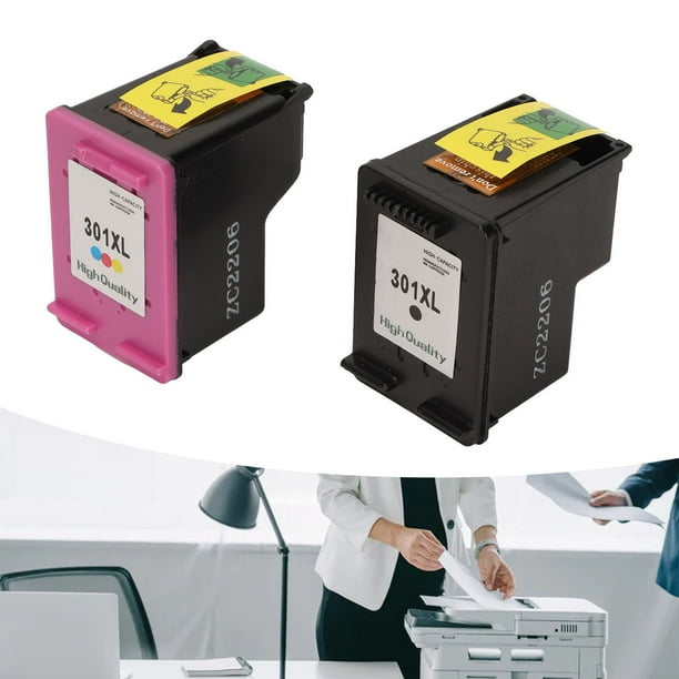 Cartuchos Tinta HP 301 XL Compatibles 301 XL Cartuchos De Impresora Multipack De Repuesto Para HP 301 301XL Cartuchos Para HP Envy 4500 4504 5530 5534 DeskJet 1510 2540 2544 2549 3050 2050 Officejet 2620 4630 4632 2622 4634 (paquete De 2 Cartuchos Para