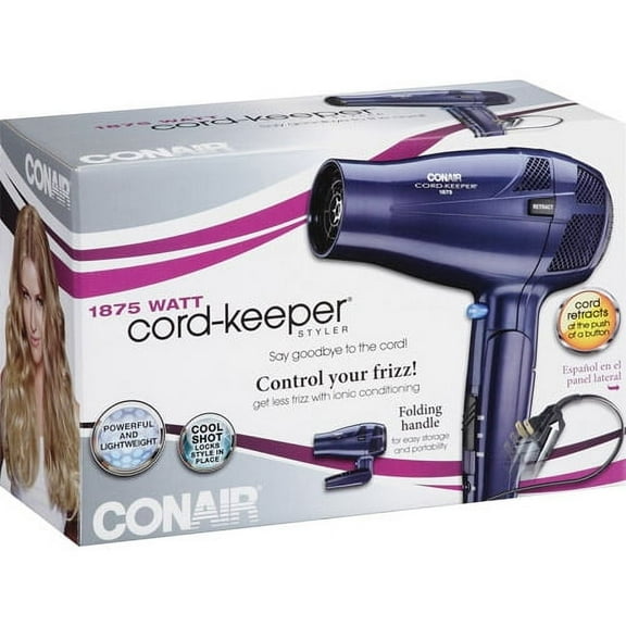 Conair 1875 Watt Cord-Keeper Folding Dryer 1 ea (Pack of 2)