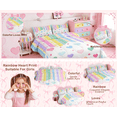 thumbnail image 6 of Manfei Pretty Rainbow Queen Comforter Set For Kids Girls, Colorful Love Heart Bedding Comforter Set 3 Pieces, 6 of 9
