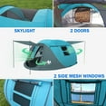 thumbnail image 5 of Camping with Skylight, Waterproof Family Tent with Removable Rainfly Automatic Setup in Second, 2 Doors & Side Windows 3-4 People Instant Easy Popup Beach Tent, 5 of 7