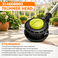Straight Key Shaft String Trimmer Head Replacement for Ryobi Straight Shaft Models, 6.69x4 ...