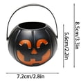 thumbnail image 3 of 6PC Halloween Pumpkin Buckets Candy Basket, Black Candy Bucket for Collecting Treats and Festive Decor, Pumpkin Holder for Halloween Parties,2.8x2.2 Inch, 3 of 7