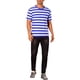 thumbnail image 2 of Camiseta de rayas INSPIRE CHIC para el Día del Padre para hombres, camiseta de manga corta, cuello redondo, casual, L, azul y blanco, 2 of 6