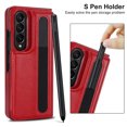 thumbnail image 6 of Dteck for Samsung Galaxy Z Fold 3 Wallet Case With S Pen Holder, Magnetic PU Leather Folding Phone Cover for Men Women, RFID Blocking Card Slot Case Flip Cover for Galaxy Z Fold 3 5G, Red, 6 of 10
