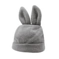 thumbnail image 2 of Knit Beanie Hats for Women Bunny Winter Cap Faux Fur Warm Knit Rabbit Crochet Skull Cap Ski Outdoor Slouchy Hat, 2 of 8
