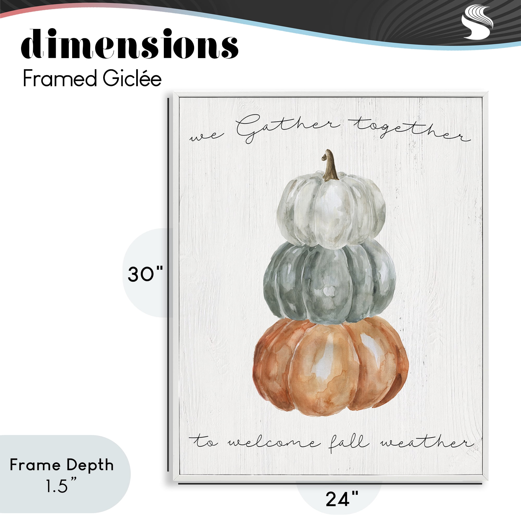 Stupell Industries Gather Together Fall Weather White Framed Giclee Art, design by Livi Finn