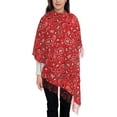 thumbnail image 3 of Honeii Red Paisley Floral Print Scarf Oversized Scarf Tassel Fall Winter Thick Scarf Warm Shawl Women,Women's Scarves & Wraps, 3 of 8