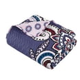 thumbnail image 5 of Chic Home Gaara 4 Piece Reversible Quilt Cover Set Bohemian Inspired Large Scale Paisley Print with Contemporary Geometric Patterned Backing Bedding with Decorative Pillows Shams, Queen Blue, 5 of 5