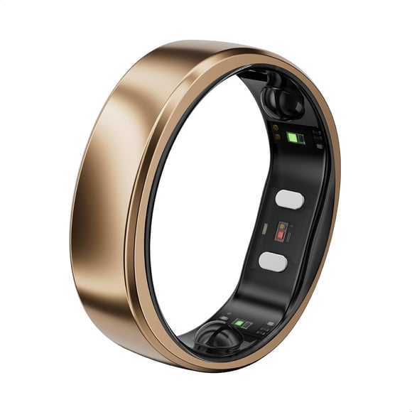 RingConn Gen 2 Air, Ultra-Thin AI Smart Ring, 10-Day Battery Life, Fitness/Sleep/Stress/Women's Health Tracker, IP68 Waterproof, Android & iOS Compatible (Size 6, Dune Gold)
