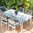 thumbnail image 2 of Blue Spring Floral Table Cloths for 3 Foot Rectangle Tables, Watercolor Elegant Pastoral Flowers Patio Waterproof Elastic Fitted Tablecloths, Washable Rectangular Table Cover for Camping, 2 of 8