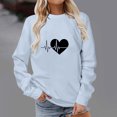 thumbnail image 2 of Besolor Womens Fall Spring Sweatshirt Heart Printed Crewneck Long Sleeve Tops Casual Loose Plus Size Pullover Blouse, 2 of 4