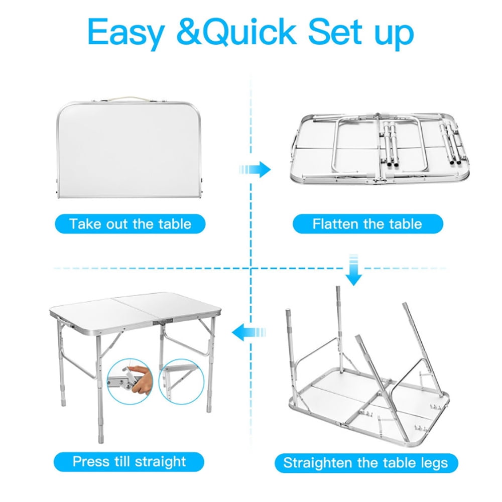 Aimee Lii Adjustable Portable Aluminum Patio Folding Camping Table for Outdoor and Indoor, Outdoor Picnic Camping Equipment Aimee Lii Adjustable Portable Aluminum Patio Folding Camping Table for Outdoor and Indoor, Outdoor Picnic Camping Equipment