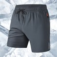 thumbnail image 2 of Awwp Men's Swim Shorts with Pockets Elastic Waist Lightweight 5 Inch Board Shorts Bathing Suits Beach Swimwear Grey Size: M, 2 of 5