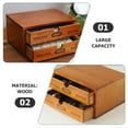 thumbnail image 2 of Minkissy Bathroom Drawer Organizer Storage Box Light Brown Wood 1Pcs for Women, 2 of 8