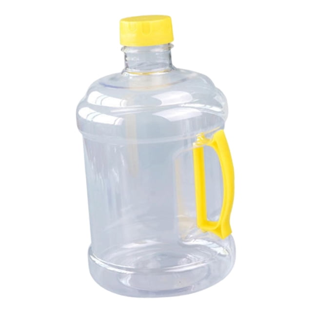 Botella de agua reutilizable de 2,5 l, multifuncional, con tapa de rosca. amarillo