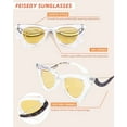 thumbnail image 6 of FEISEDY Women Vintage 60s Cateye Sunglasses Cool Personality Charm Modern Trendy Cute Cat Eye Glasses B2779, 6 of 14