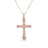 Diamond Cross Necklace 1/4 ct tw Round-cut 10K Rose Gold