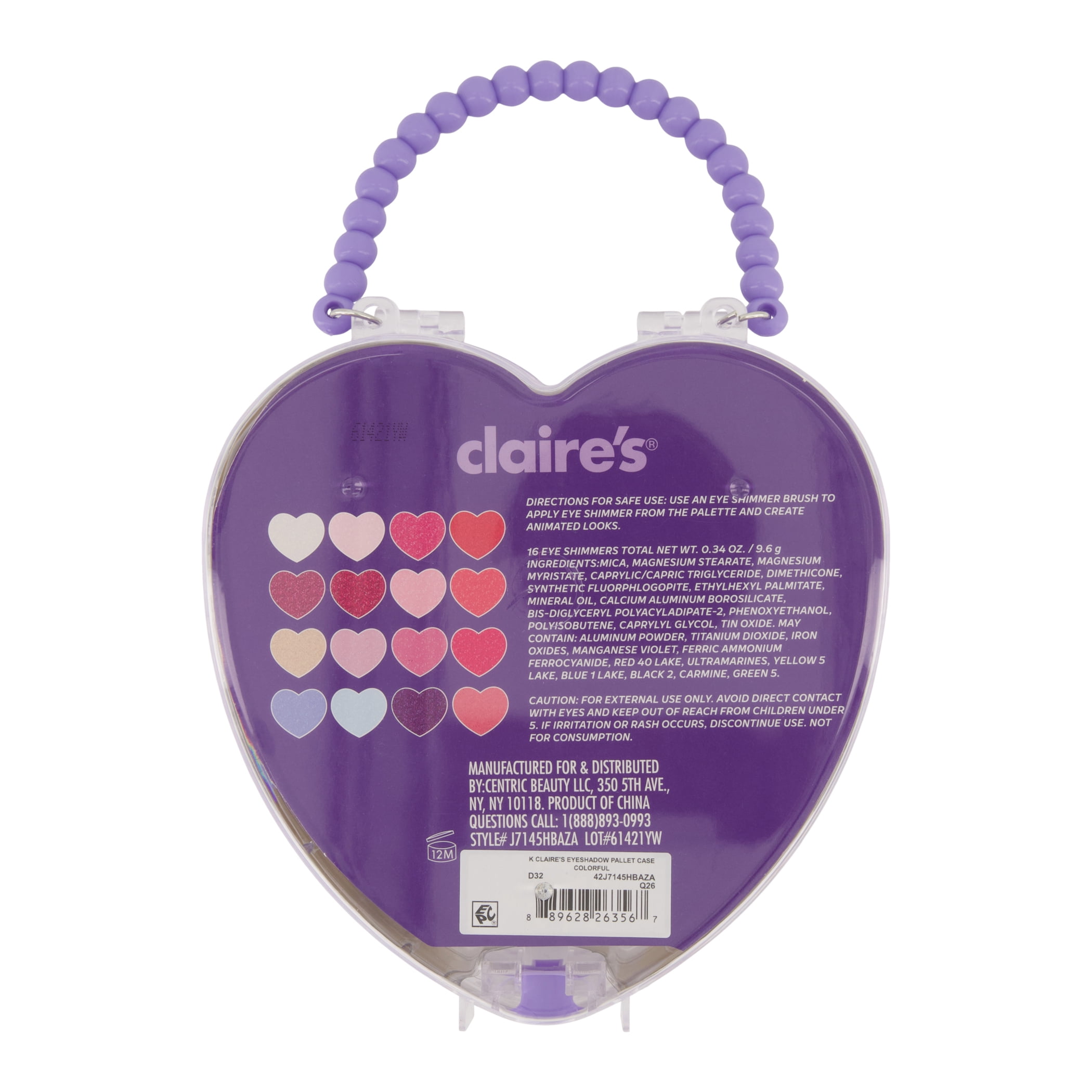 Claire's Sweetheart Eye Shadow Makeup Palette and Case