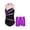 Purple, variant on Yeahdor Kids Girls Gymnastics Dance Outfit Metallic Striped Leotard Sheer Mesh Patchwork Bodysuit with Metallic Shorts Hot Pink 16