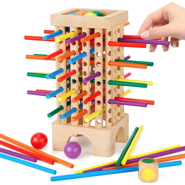 Juego de mesa WhimsiPlay Montessori con 42 palitos de colores de 3 a 6 años