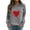 Grey, variant on Womens Valentine'S Day Crew Neck Red Heart Print Long Sleeve School Outfits for Teachers,Red,2XL