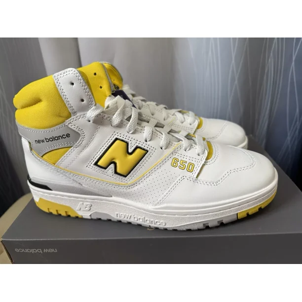 Men's New Balance 650R High Comfy Lifestyle Shoes / White Yellow / BB650RCG