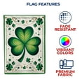 thumbnail image 3 of America Forever St Patricks Day Shamrock House Flags 28" x 40" Double Sided Lucky Green Clover Holiday Luck of the Irish Seasonal Outdoor Yard St Patricks Day Decorations, 3 of 7