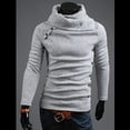 thumbnail image 4 of Curuila Mens Sweatshirt Long Sleeve Solid Color High Neck Pullover Sweatshirts Autumn Winter Comfort Pullover Tops Size S, 4 of 9