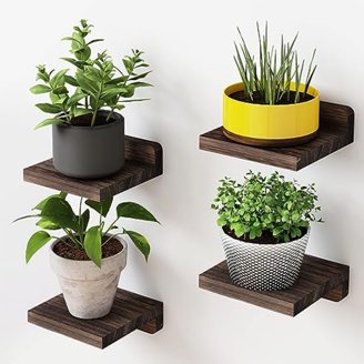 WELLAND Colin 48" Floating Shelf | Rustic Wood Wall Shelf | Deep Storage For Books, Plants & Decor (Walnut Finish)