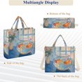 thumbnail image 6 of FORMRS Womens Corduroy Tote Bag Crossbody Shoulder Handbag with Pocket, Blue Goldfish, 6 of 7